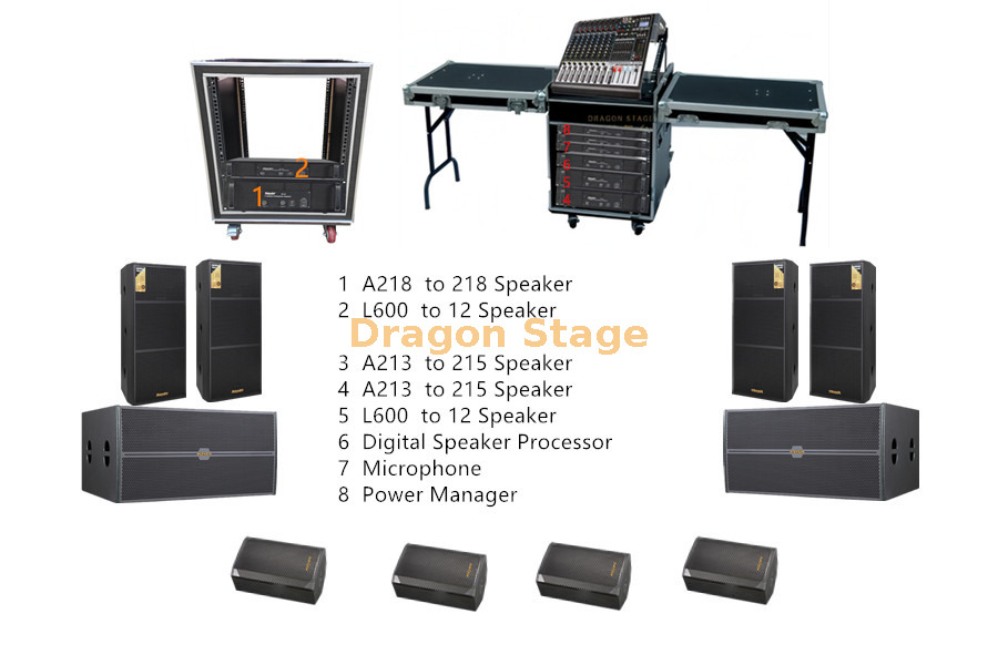 Rwanda Professional Live Sound System Package | Dual 15-inch Line Array Speaker & Dual 18-inch Subwoofer Audio System