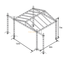 Complete Set Portable Aluminum Alloy Truss Roof 12x8x7m With 4x8ft Wooden Platform
