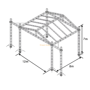 Complete Set Portable Aluminum Alloy Truss Roof 12x8x7m With 4x8ft Wooden Platform