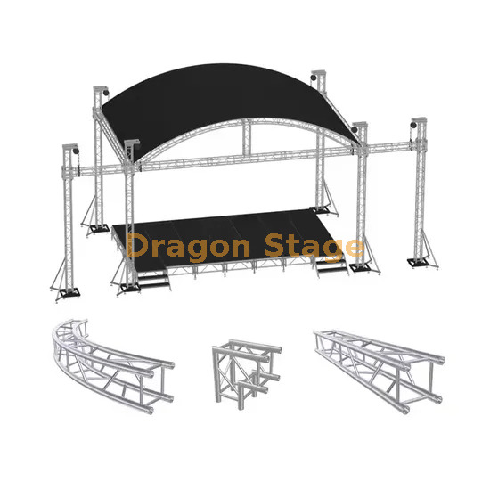 Aluminum Curve Roof Truss for Outdoor Concert 6x6x4m