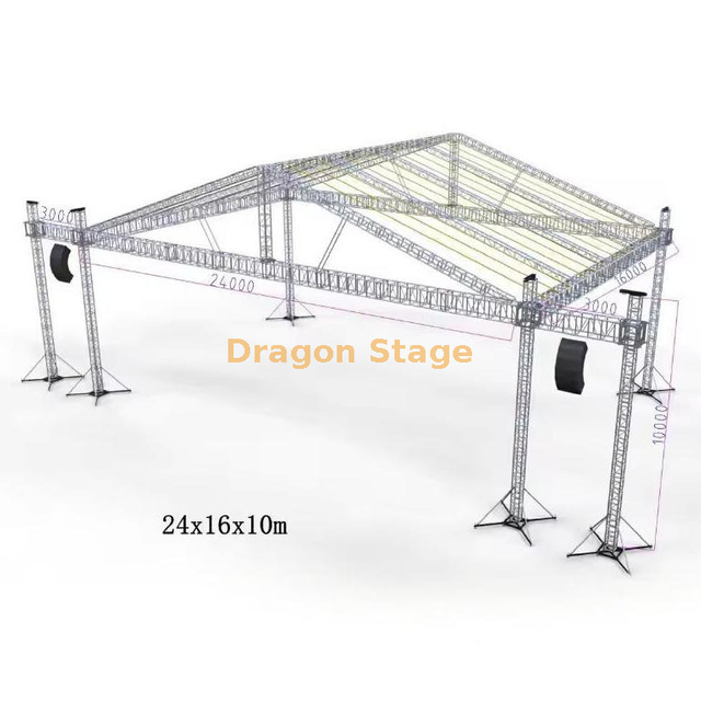 Large Concert Line Array Stage Roof Truss 24x16x10m