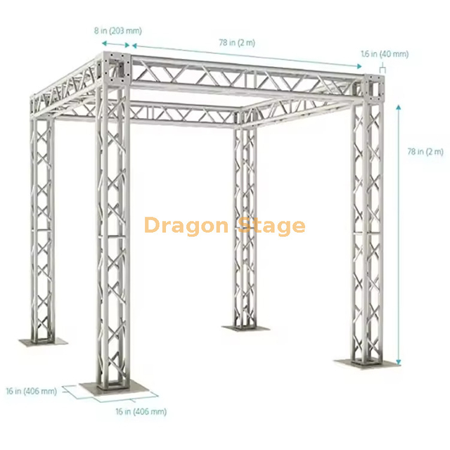  8"x8" Aluminum Lighting Truss Display Booth 2x2x2m