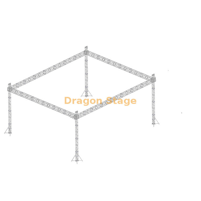 Aluminum Box Truss Structure Design for Sale 4 Pillars 120*120*45ft