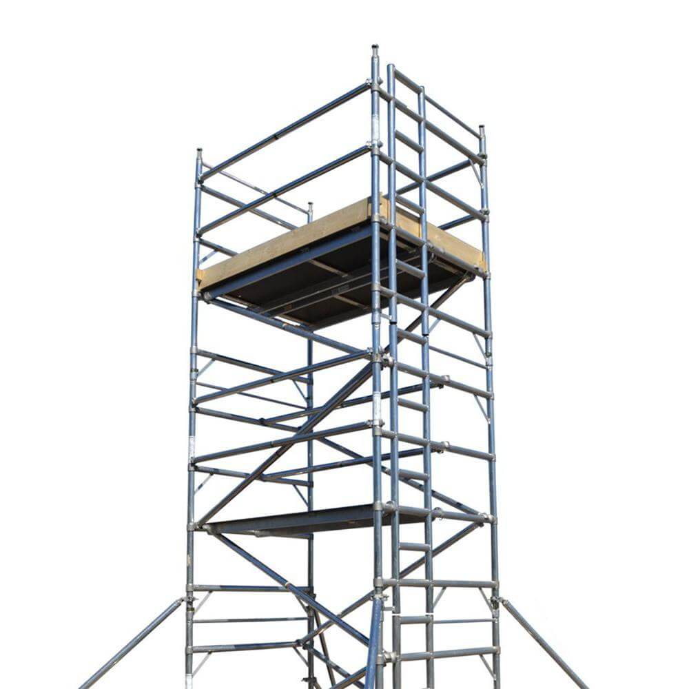 construction double scaffolding with climbing ladder