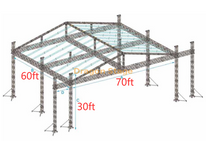 Aluminum Portable Box Roof Stage Truss Manufacturers 60x70x30ft