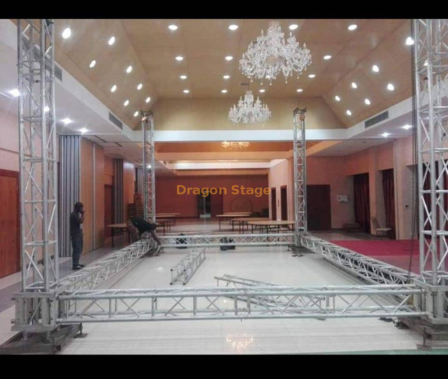 Square Aluminum Portable Stage Lighting Truss without Roof 6x4m