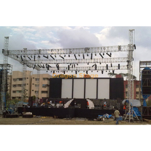 Aluminum Plat Box Lighting Truss with 6 Pillars And Post for Sale 100x80ft 