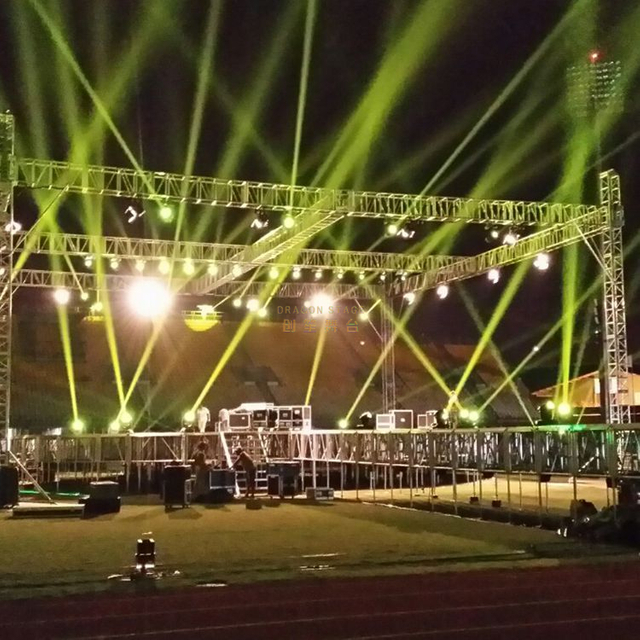 aluminum platform stage truss with roofing