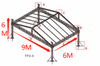 Spigot Box Truss Roof 9x6x6m 4 Pillars with Roof