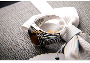 Designer Cheap Replica Imitation Turkish Tiger Eye Stone Stainless Ring Jewelry 