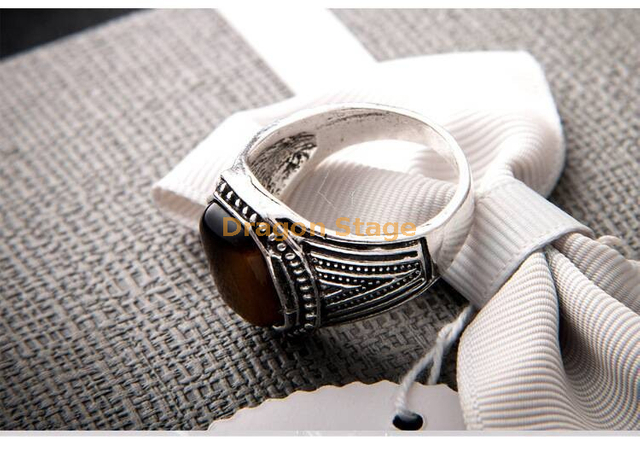 Designer Cheap Replica Imitation Turkish Tiger Eye Stone Stainless Ring Jewelry 