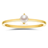 Minimalist Stacking Rings Jewelry Custom Gold Plated Tiny Freshwater Pearl Ring