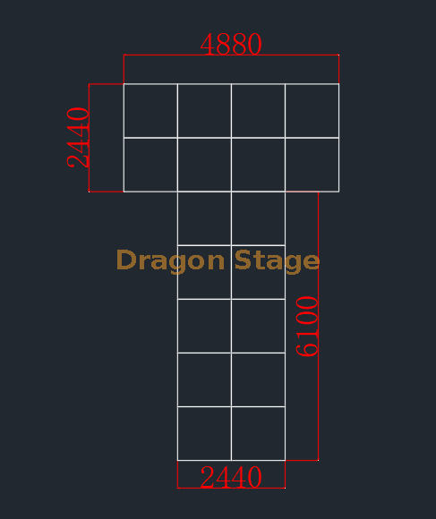 Catwalk Portable Outdoor T Stage for Sale 16 X 20 Ft 