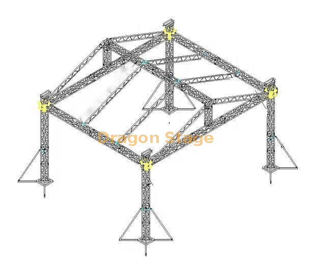 Custom Aluminum Square Runway Lighting Truss for Sale 7x7x4m