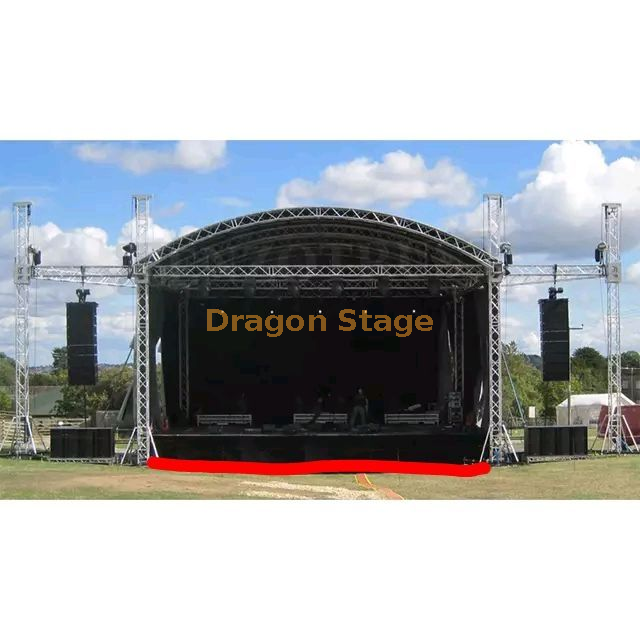 Custom Aluminum Music Audio Circular Lighting Truss with Curved Roof 6x6x6m