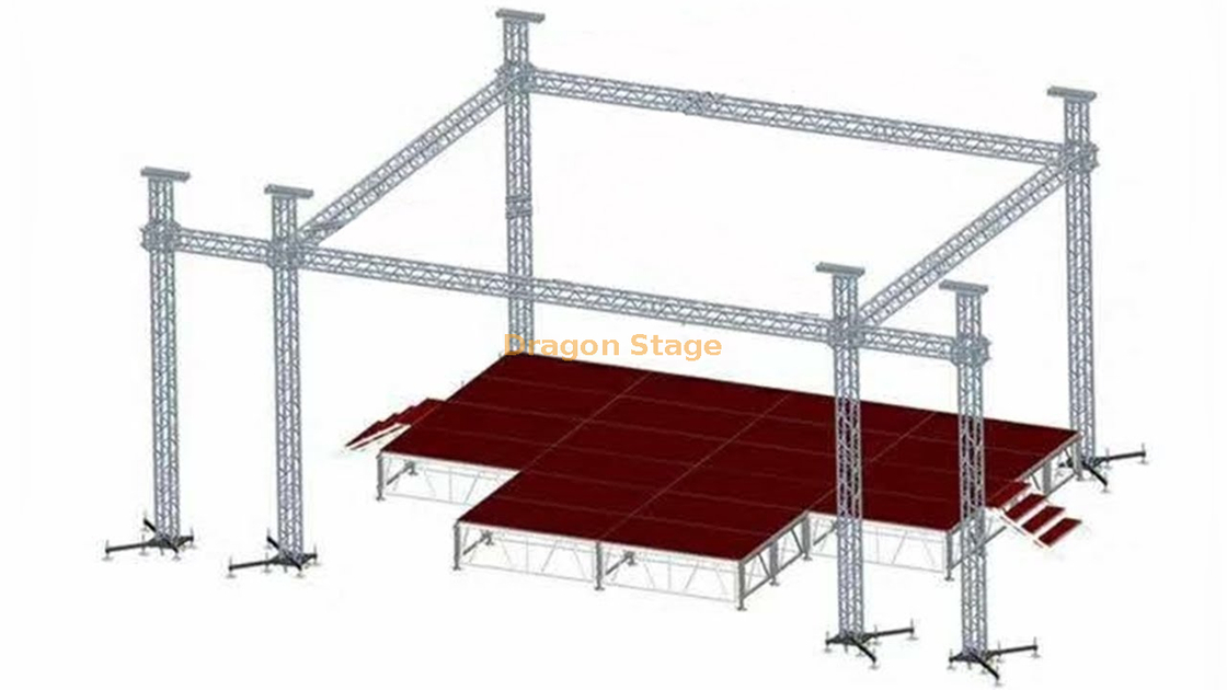 T Shape Aluminum Stage Event Catwalk Concert Stage Portable 10x8x8m