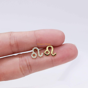 korean girl birthday gift earrings jewelry custom small 925 sterling silver cz 12 zodiac sign stud earring