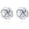 latest fashion women earrings jewelry 14k rose gold plated 925 sterling silver knot stud earrings