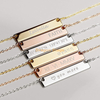 Personalized Silver Pendant Wholesale Jewelry 18k Gold Plated Custom Engraved Stainless Steel Bar Necklace