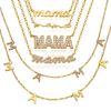 Stainless Steel Gold Plated Mama Letter Pendant Necklace, Custom Name Neckless Personalised Jewellery