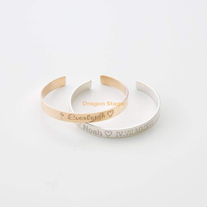high quality personalized engraved name boy girl bracelet jewelry stainless steel rose gold plated cuff bracelet baby bangle