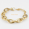 2019 Fashion Wholesale High Quality Punk Custom Gold Clasp Stainless Steel Chain Bracelet