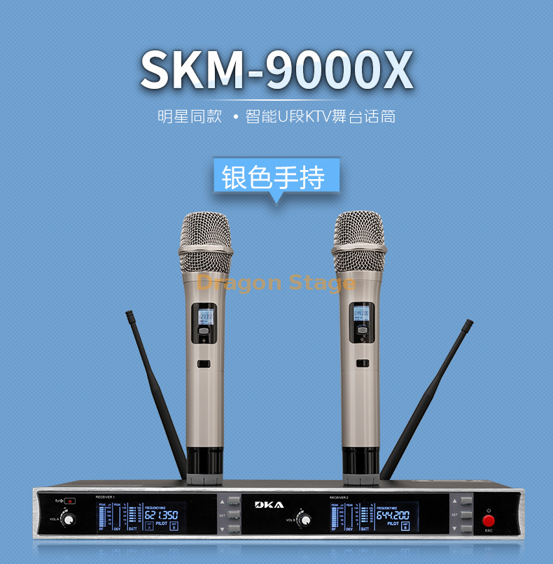 details Professional wireless microphone outdoor performance stage KTV conference room one with two microphones household karaoke singing (2)