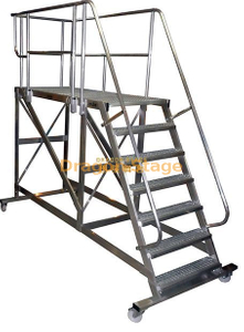 Warehouse Foldable Aluminum Climbing Ladder Cart
