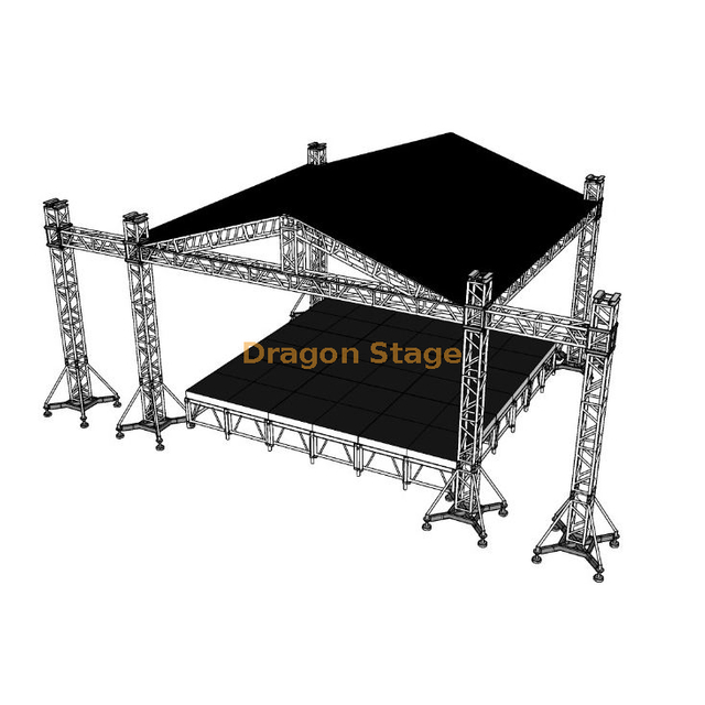 Outdoor Aluminum Spigot / Screw Truss Scenarios 10x10x8m for Events Concert