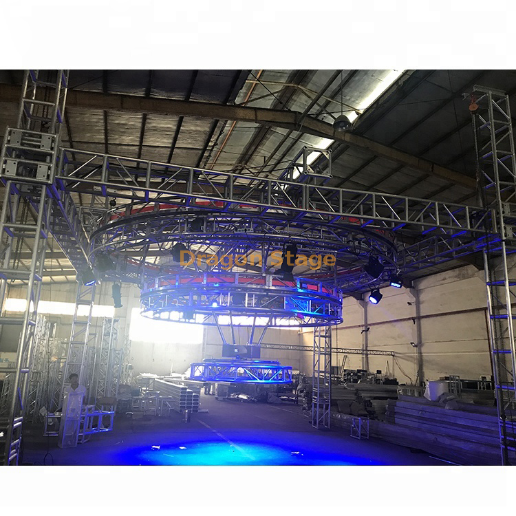 Aluminum rotating lighting circle display truss for bar DJ booth lighting show (2)