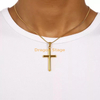 Waterproof Non Tarnish Jewelry Collar Trend Custom Cross Snake Chain Stainless Steel Gold Pendant Necklace For Boy