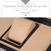 Customized logo luxury black high glossy PU leather lining wooden watch box