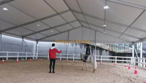  Large Warehouse Sport Event Tent Marquee Tent with Electric Roller Shutter Big Space Aluminum Alloy Semi Permanent Tent Restaurant Weddings Events Marquee Tent