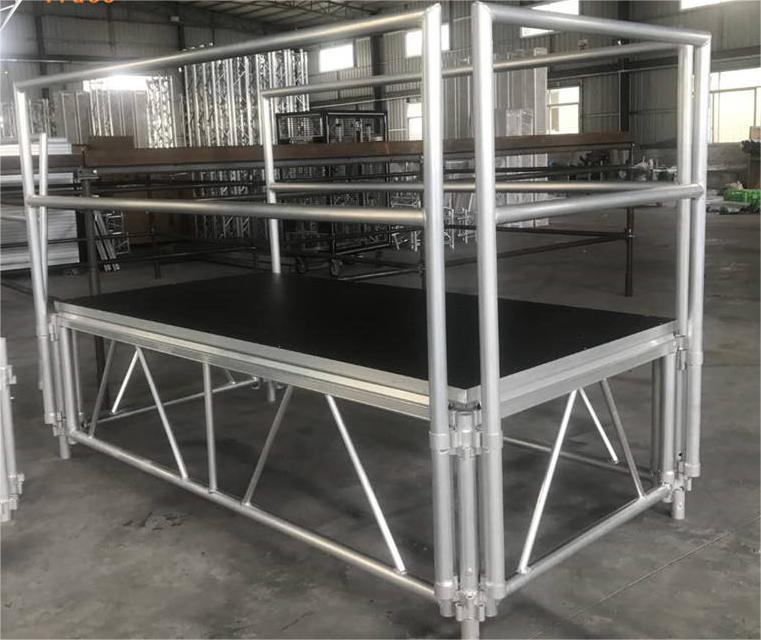 Aluminum Outdoor All-terrain Event Stage Detachable Modular Concert Stage 48x28ft 14.64x8.54m Height 0.8-1.2m One Stair