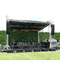 Compact flat roof stage truss system for concerts and temporary outdoor performances