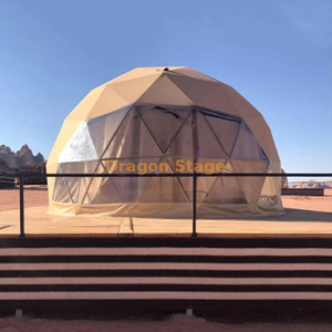 Khaki Steel Prefab Dome Tent for Resort Hotel with Aluminum Foil Insulation Lining