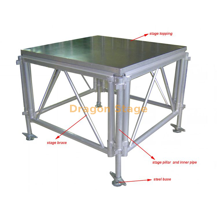 Outdoor Performance Trade Show Aluminum Stage Platform 1.22x1.22m 4x4ft