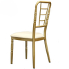 Wholesale of new metal castle chairs, aluminum alloy bamboo chairs, outdoor wedding chairs, soft bags, backrest chairs, stackable