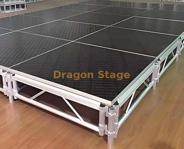 Outdoor Portable Musical 4x4ft Aluminum Stage for Concerts Events Production 13.42x3.66m