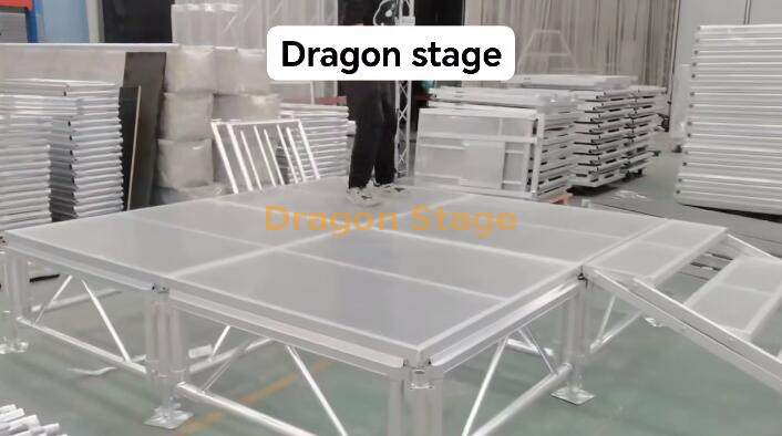Portable Aluminum Acrylic Wedding Platform 2.44x2.44m Height 0.4-0.8m