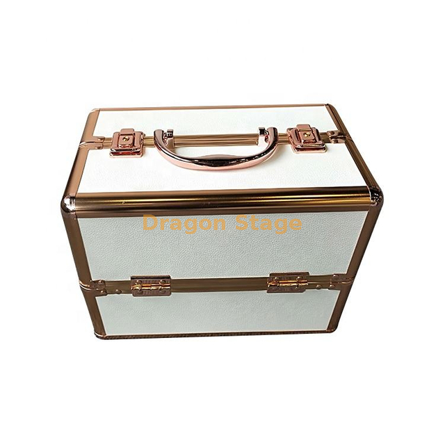 Professional Event Cosmetic Case with Gold Profile Case with Aluminum Frame