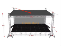 F34 Stage Flat Roofing Truss System with Ground Support 10x8x6m