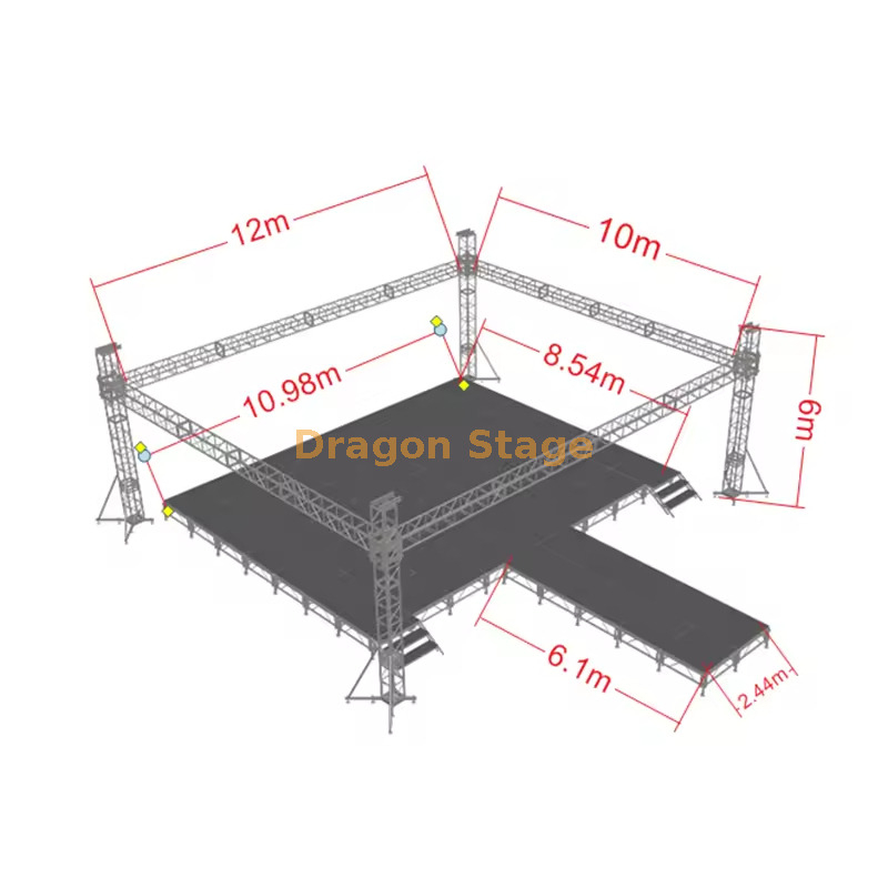 Aluminum Catwalk Fashion Show Runway Stage Trussing Setup 12x10x6m