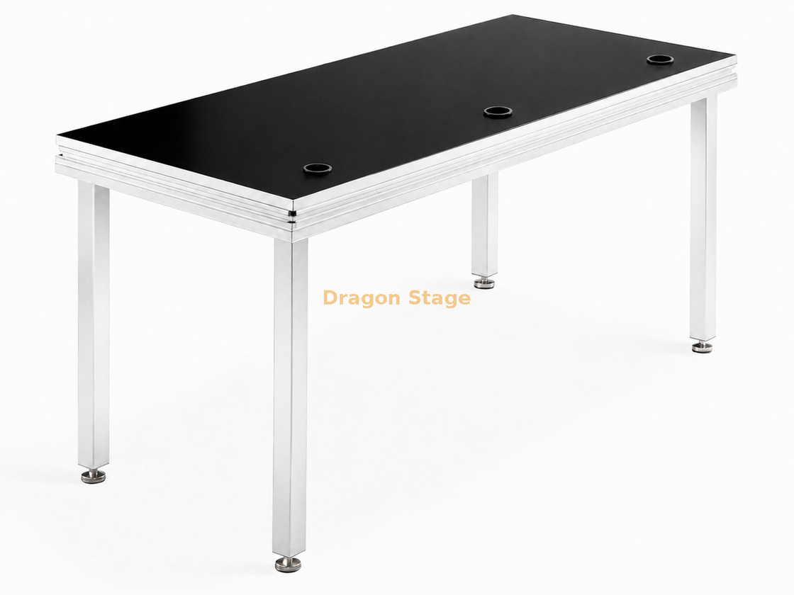 Custom 2200x800x900mm Mobile Aluminum DJ Table with Lockable Casters