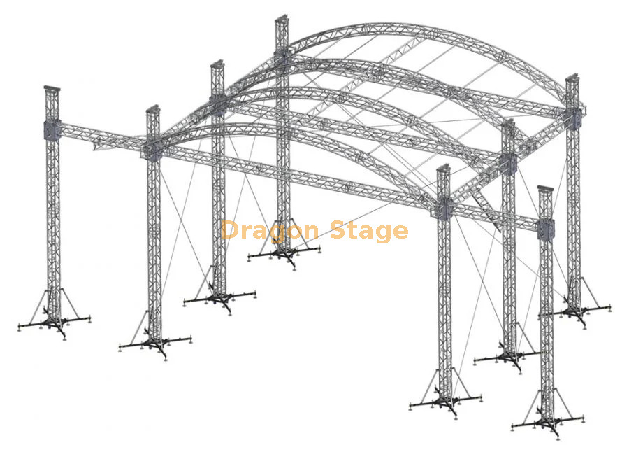 20x14x10m Wide Curved Roof Truss System for Large Event Stages
