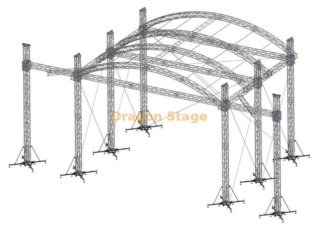 20x14x10m Wide Curved Roof Truss System for Large Event Stages