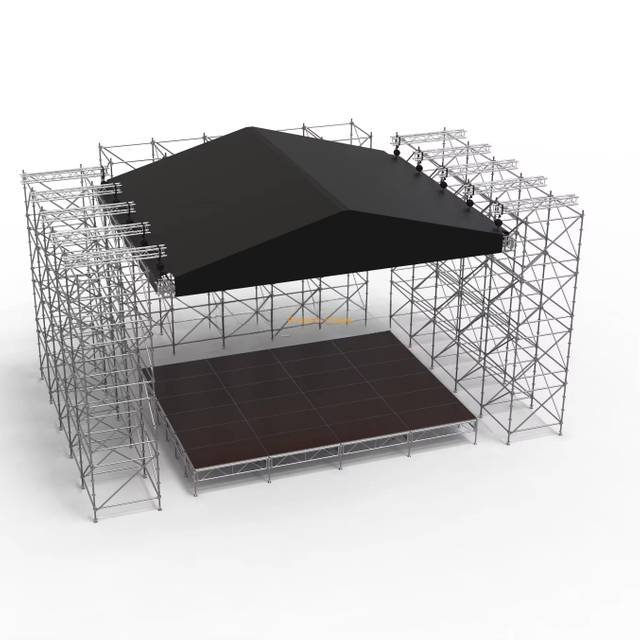 20x20m Large Span Pyramid Roof Truss System with 3 Long-Span Beams for Layher System