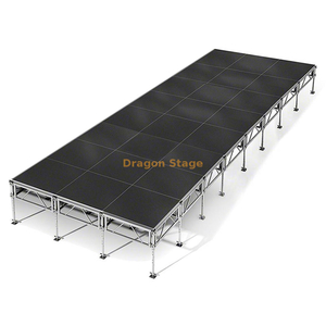 4x4ft Outdoor Concert Aluminum Mobile Stage Platform 9.76x3.66m with 2 Stairs