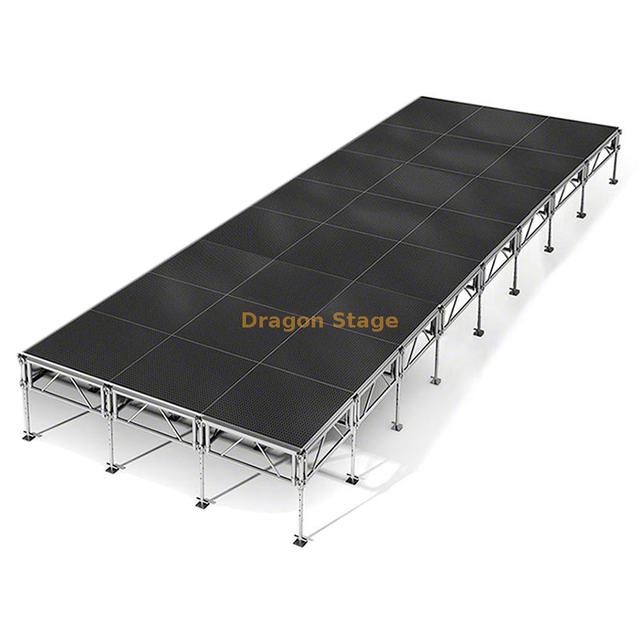 4x4ft Outdoor Concert Aluminum Mobile Stage Platform 9.76x3.66m with 2 Stairs