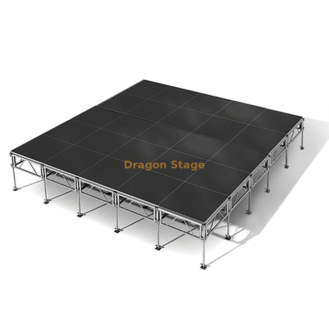 Aluminum Stage Portable Mobile Modular Stage with 2 Stairs 20x20ft 0.6-1m